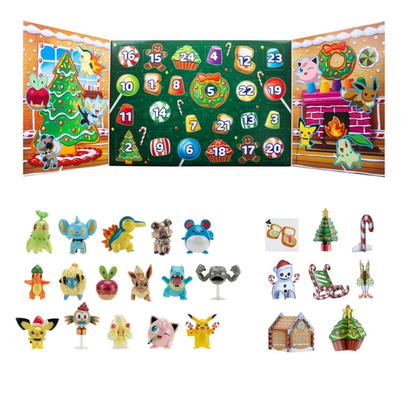 POKEMON HOLIDAY CALENDAR - Features 16 2-Inch Battle Figures with Special Finish - Picture 3 of 6
